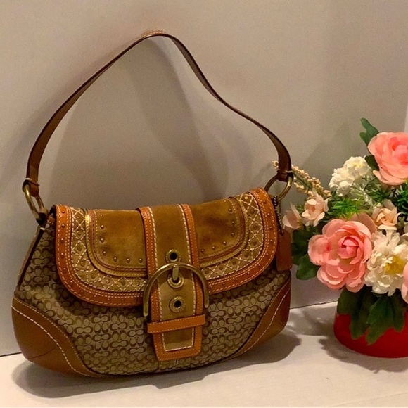 Coach Handbags - COACH Suede Studded Soho Satchel Shoulder Bag
Suede Leather